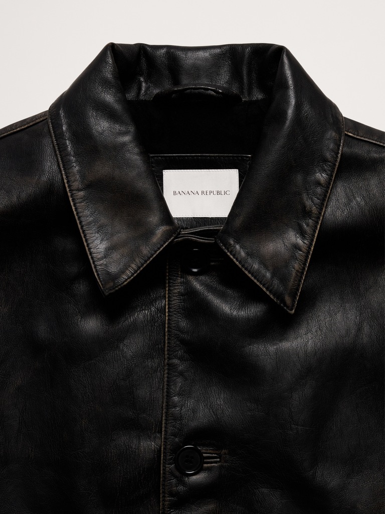 Relaxed Leather Carcoat