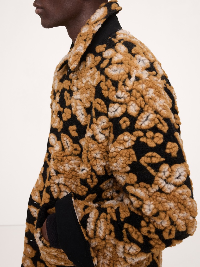 Floral Jacquard Chore Coat