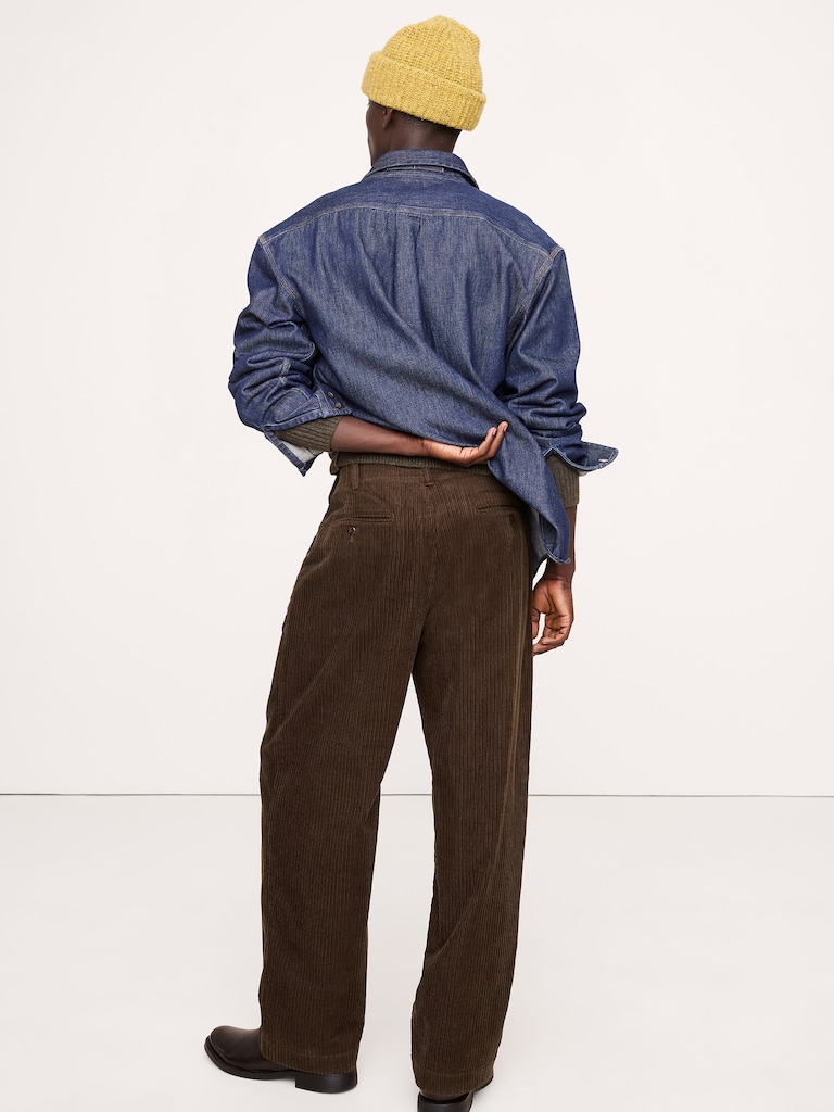 Loose Pleated Corduroy Pant