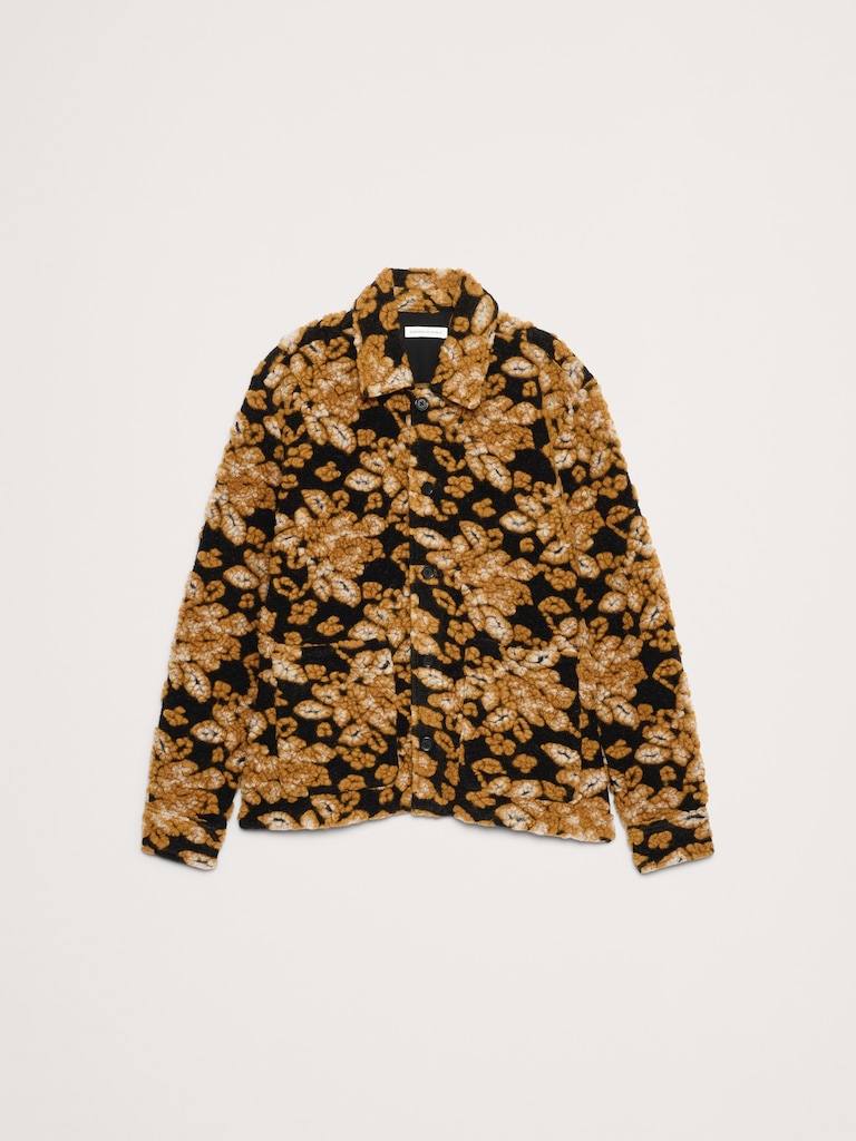 Floral Jacquard Chore Coat