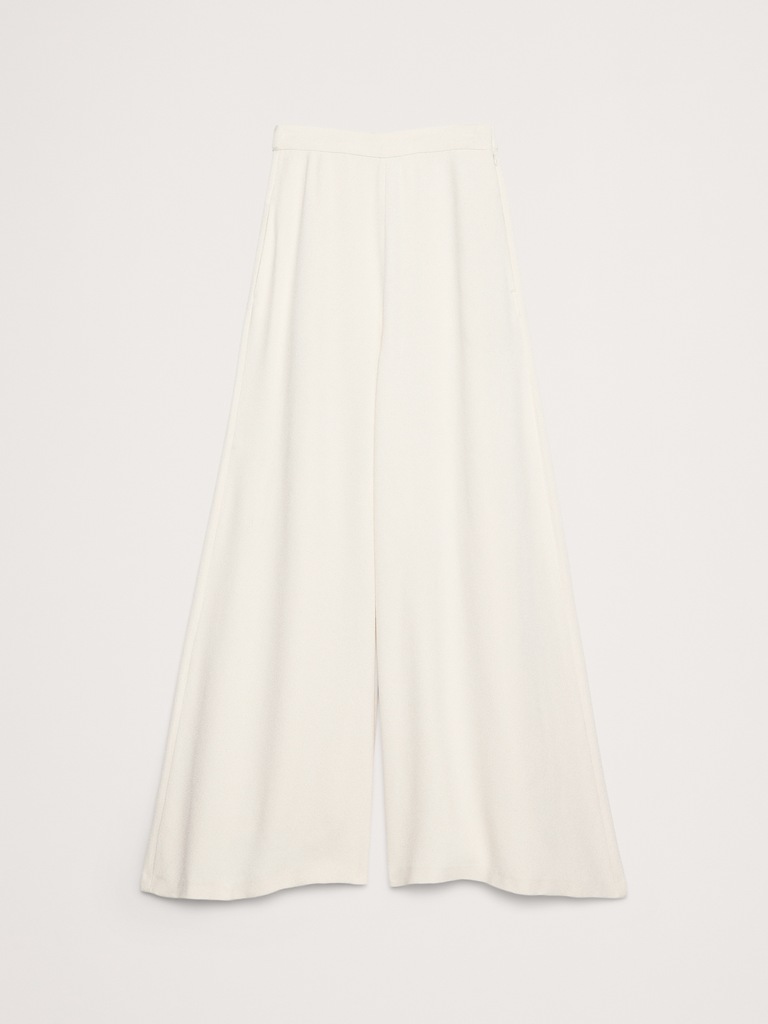 High-Rise Wide-Leg Crepe Palazzo Pant
