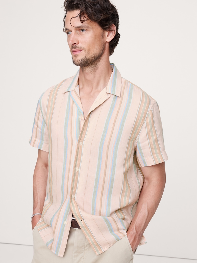 Standard-Fit Linen-Cotton Resort Shirt