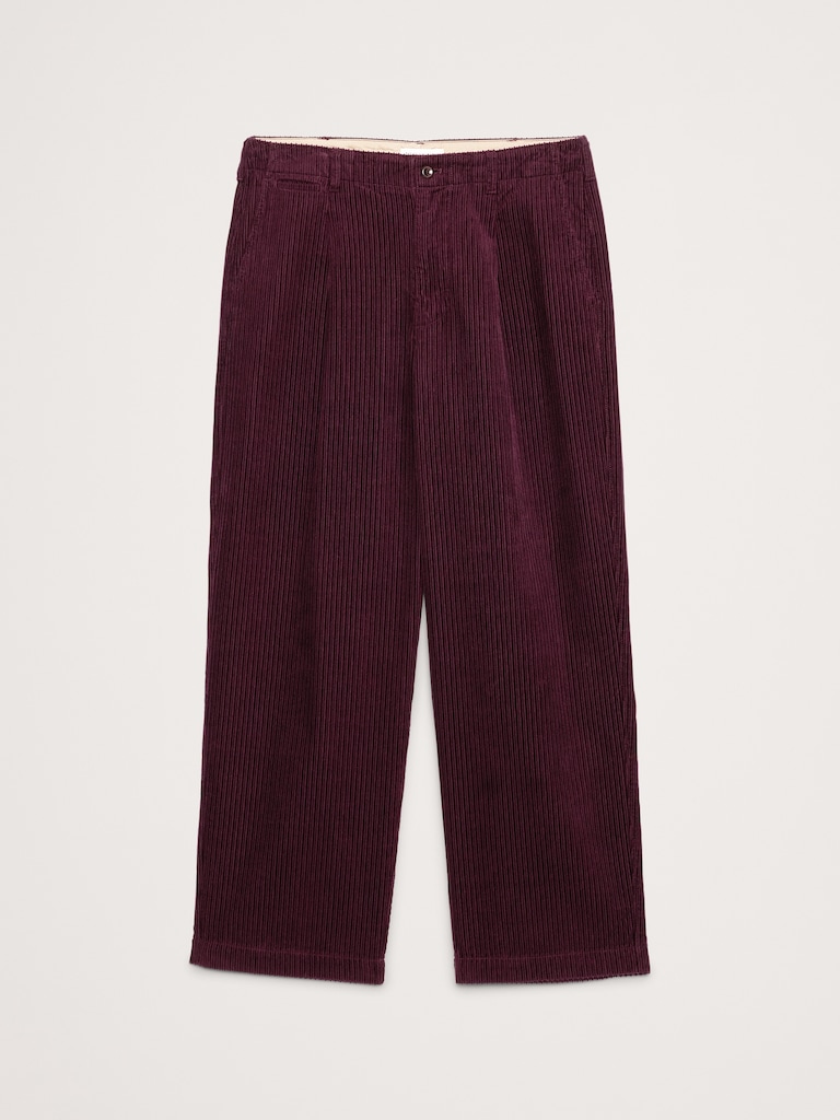Loose Pleated Corduroy Pant