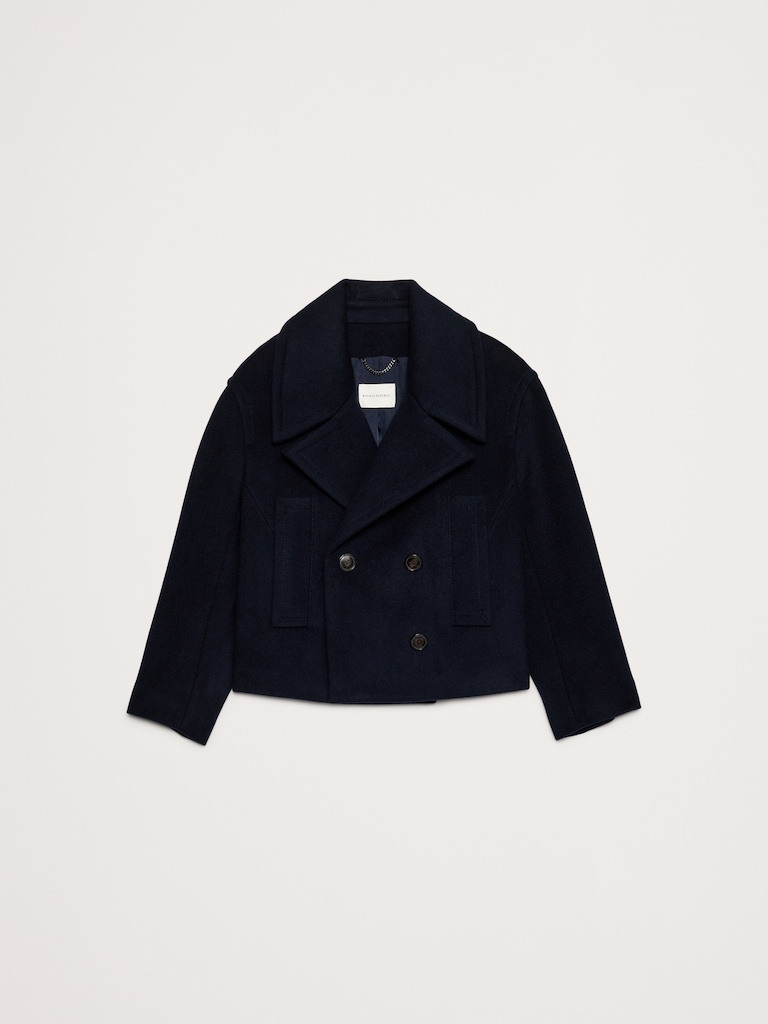 Italian Melton Wool-Blend Peacoat