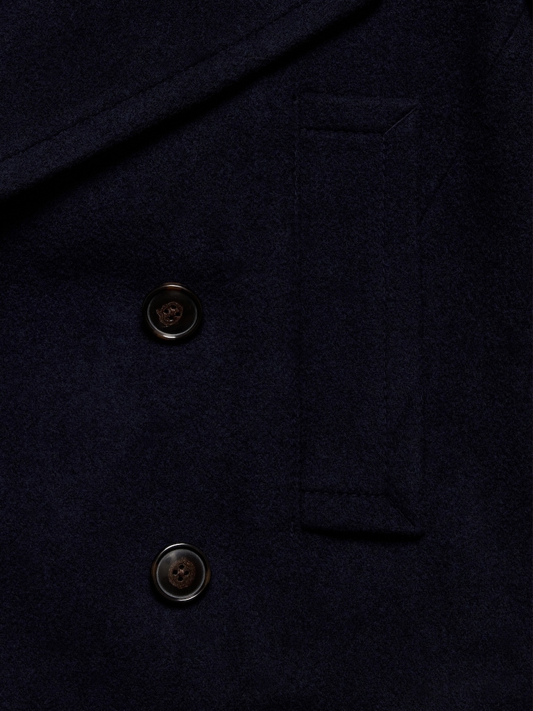 Italian Melton Wool-Blend Peacoat