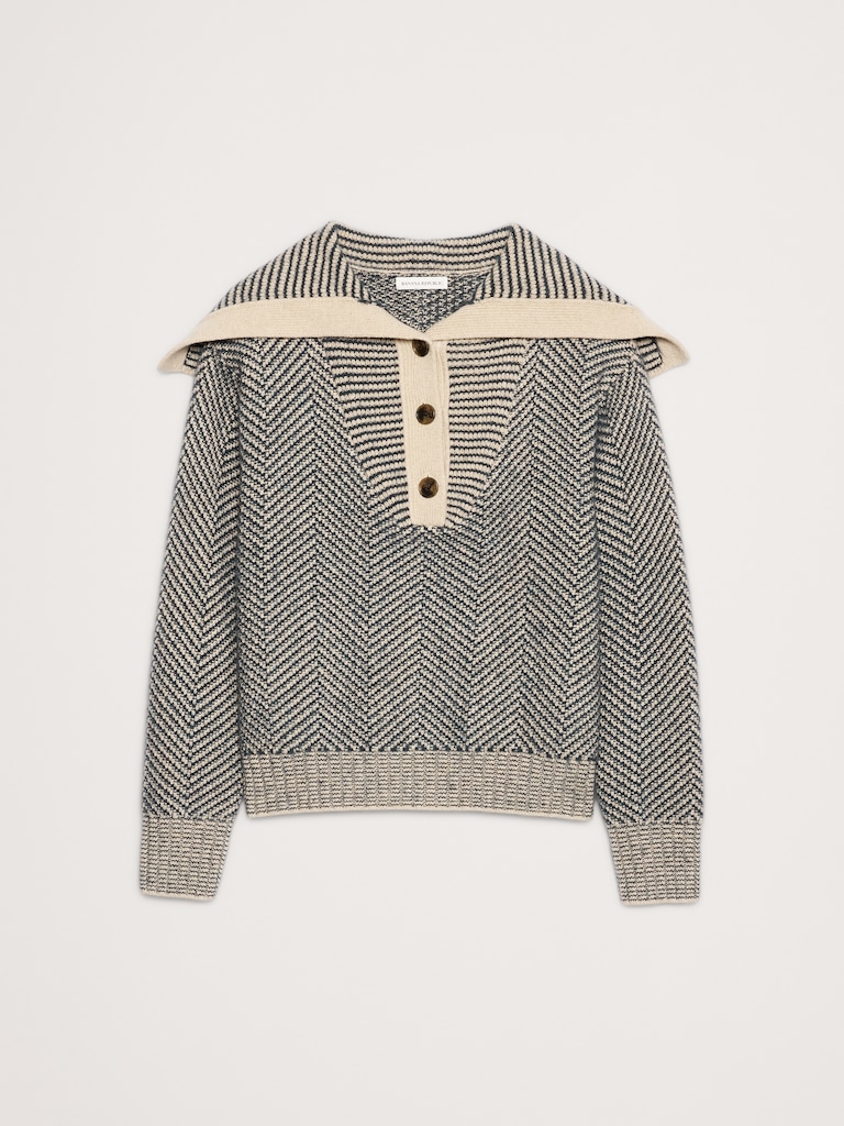Herringbone Jacquard Sailor Sweater