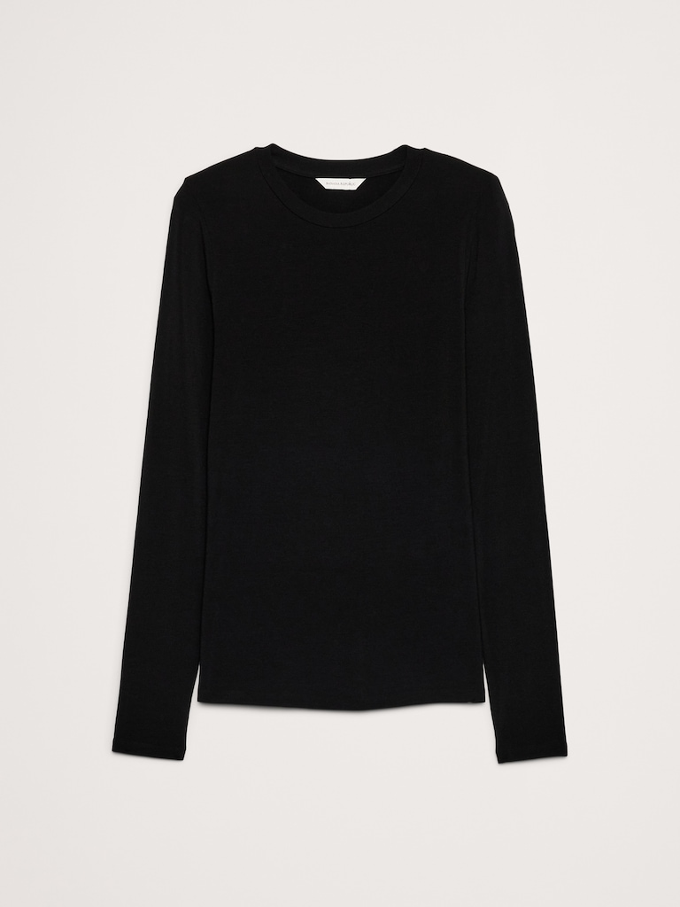 Luxe Wool-Blend Crew-Neck T-Shirt