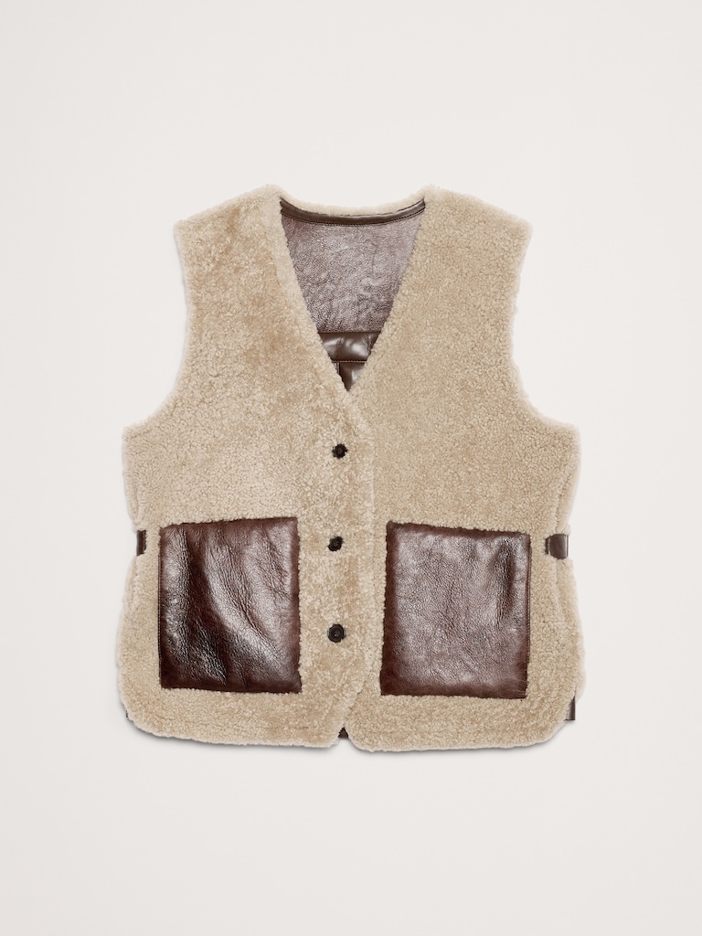 Reversible Shearling  Vest