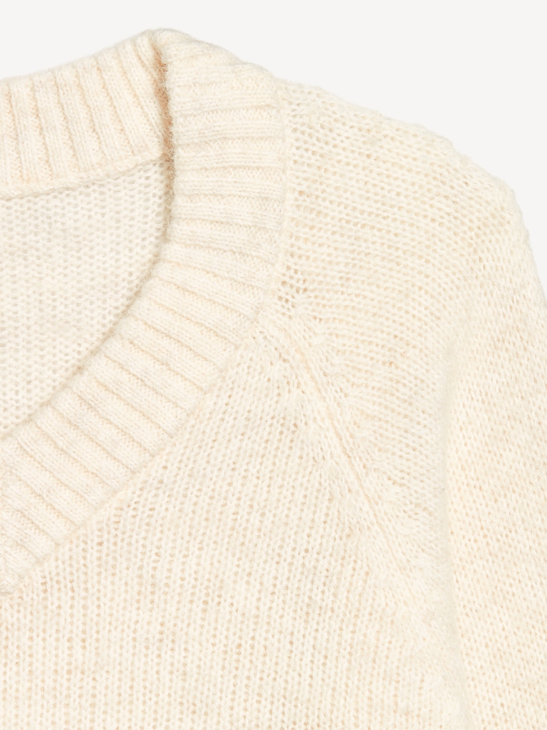 Cozy Cropped V-Neck Sweater