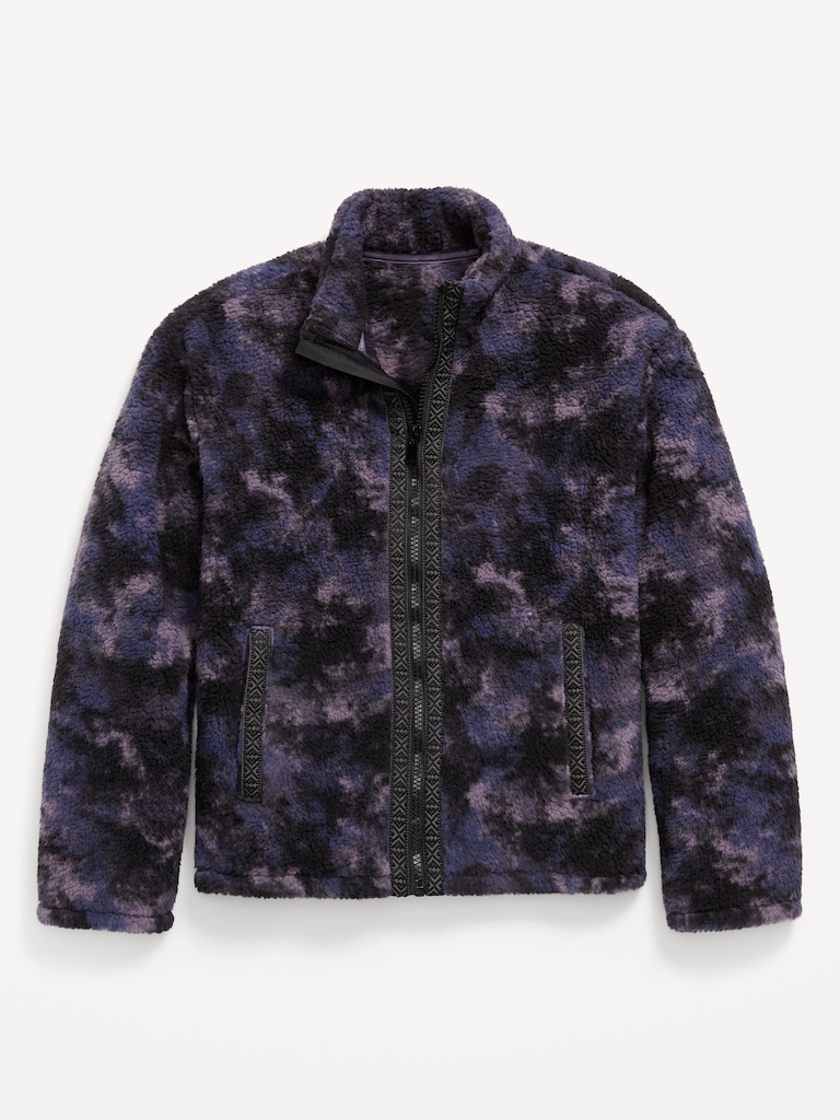 Printed Sherpa Zip Jacket for Boys