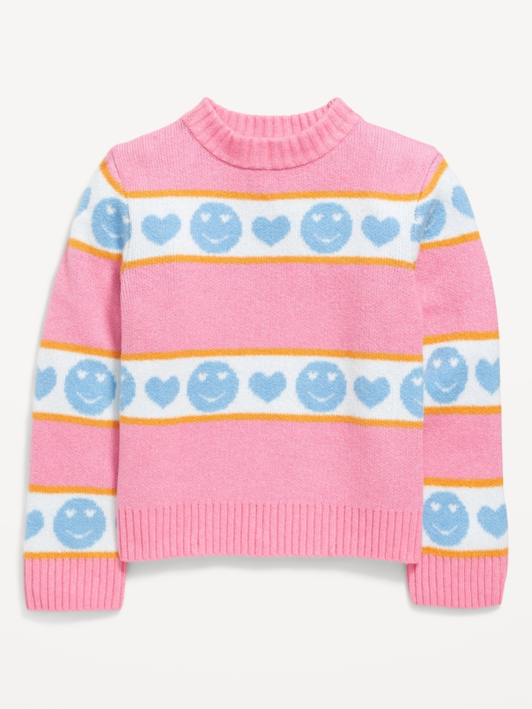 SoSoft Printed Mock-Neck Sweater for Girls