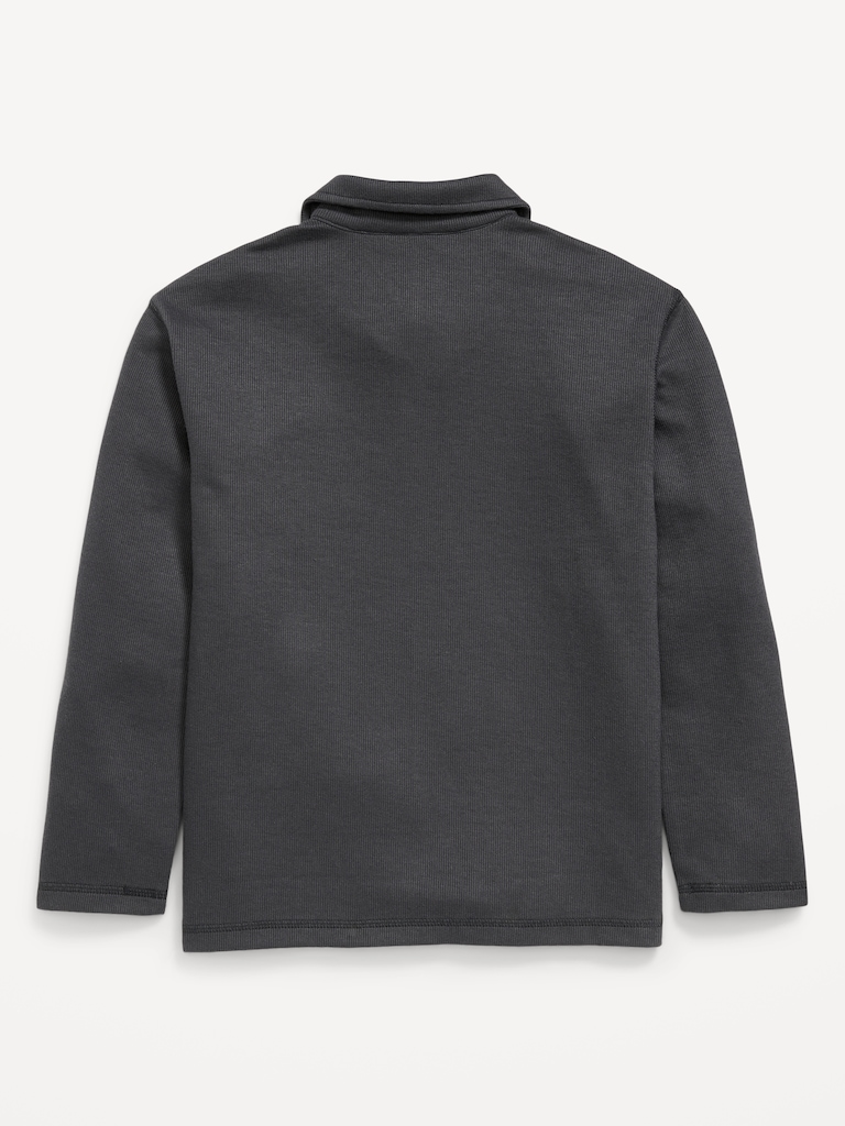 Long-Sleeve Cozy-Knit Polo Sweater for Boys
