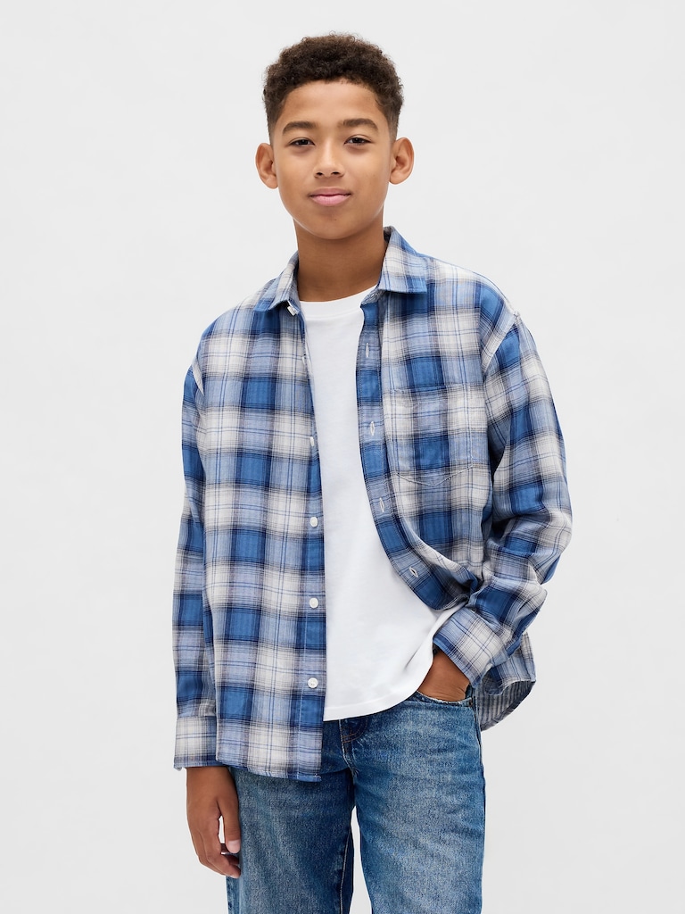 Kids Relaxed Plaid Shirt
