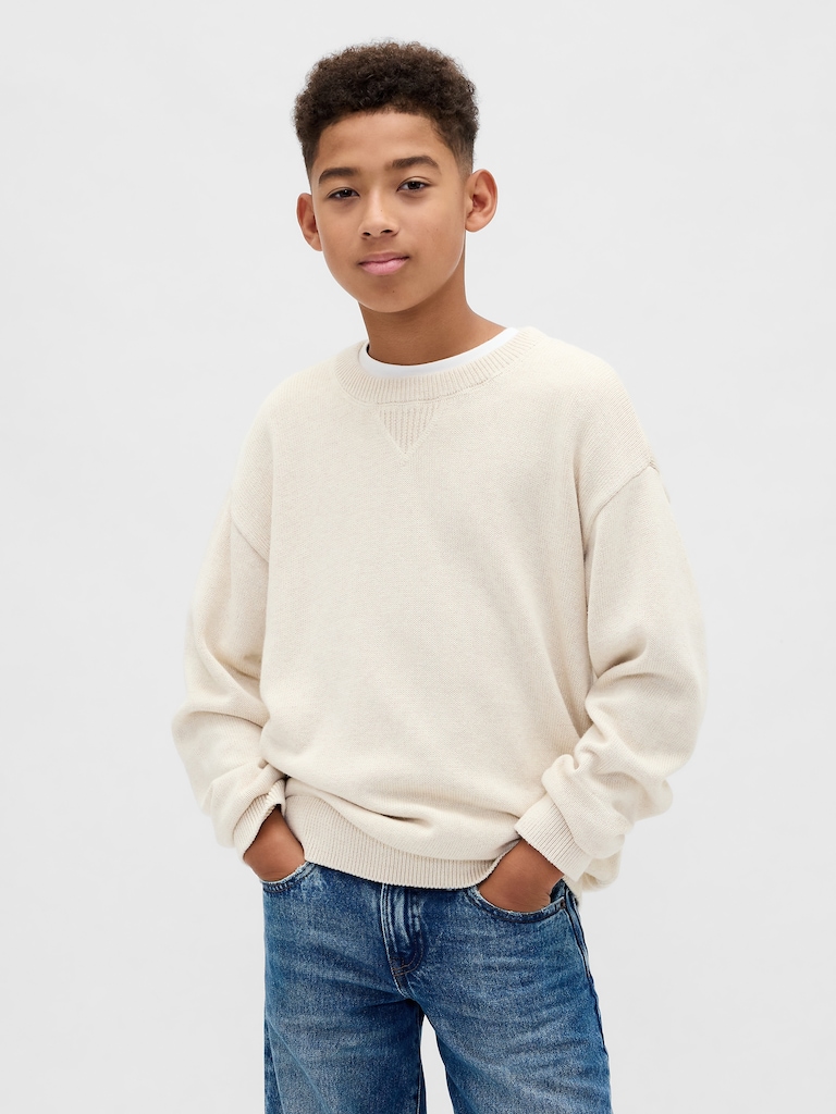 Kids Relaxed Crewneck Sweater