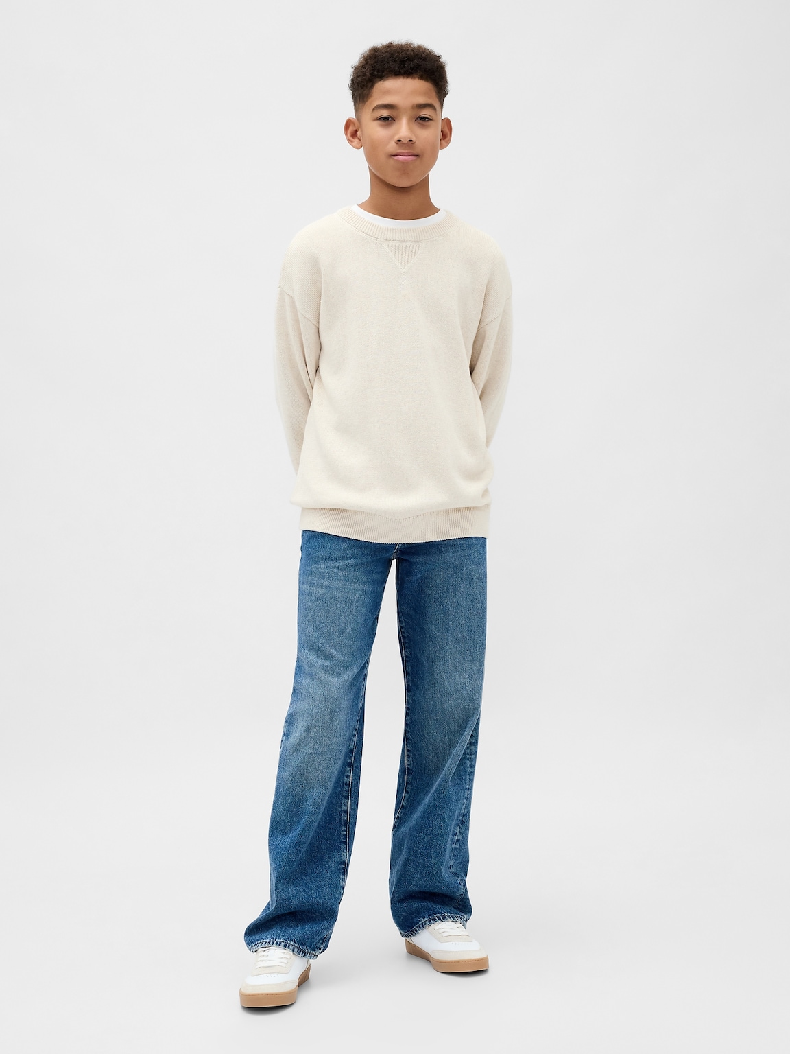 Kids Relaxed Crewneck Sweater