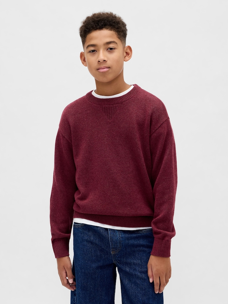 Kids Relaxed Crewneck Sweater