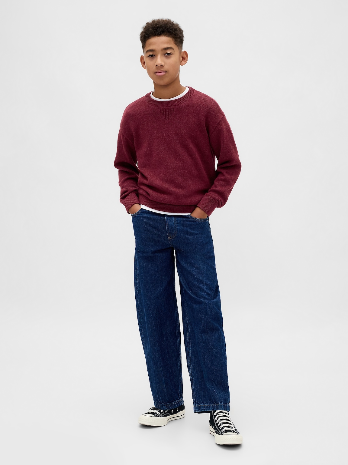 Kids Relaxed Crewneck Sweater