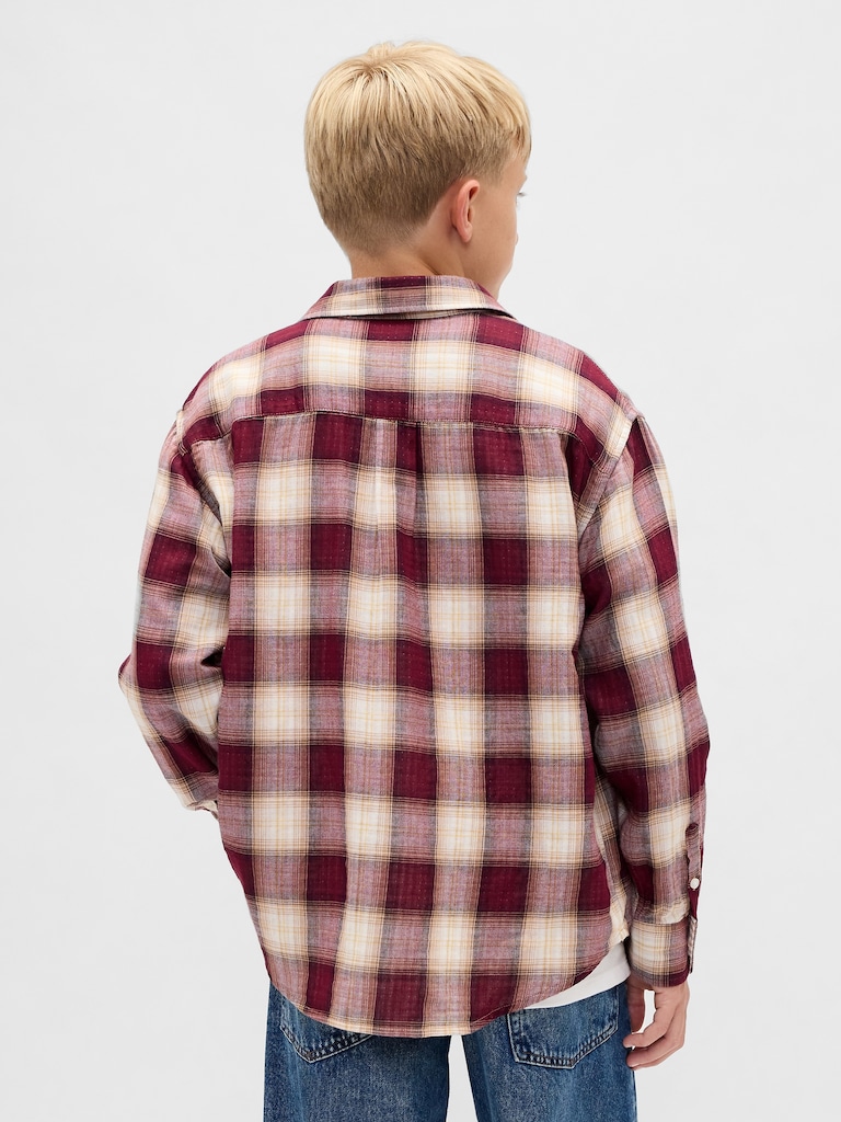 Kids Relaxed Plaid Shirt