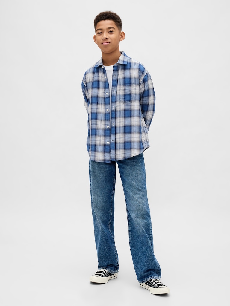 Kids Relaxed Plaid Shirt