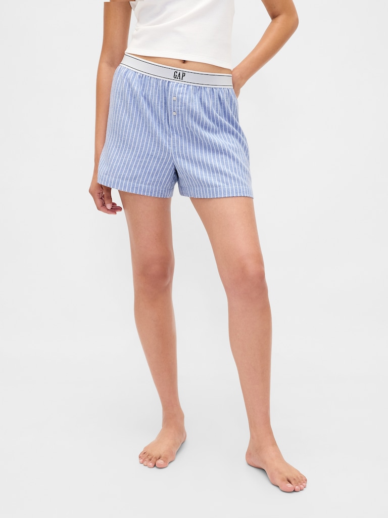 Logo Flannel Boxer Shorts