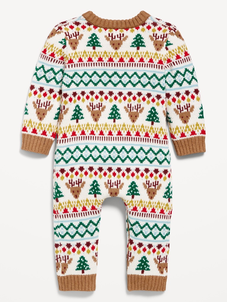 Long-Sleeve Sweater-Knit Henley One-Piece for Baby