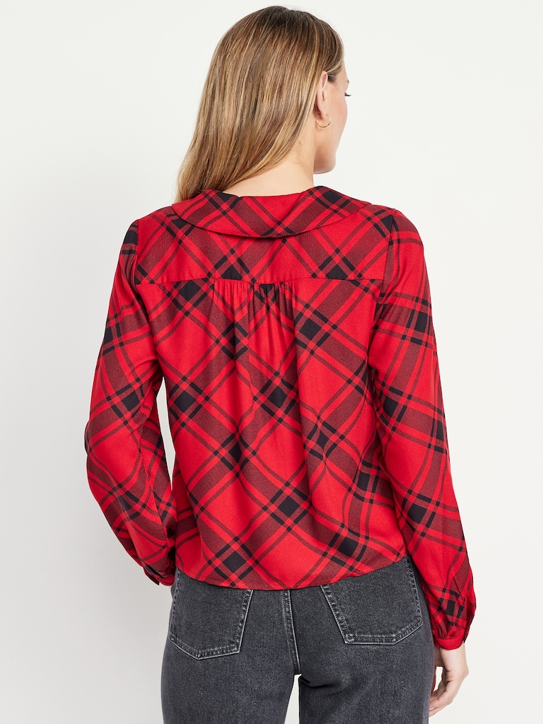 Crepe Button-Down Top