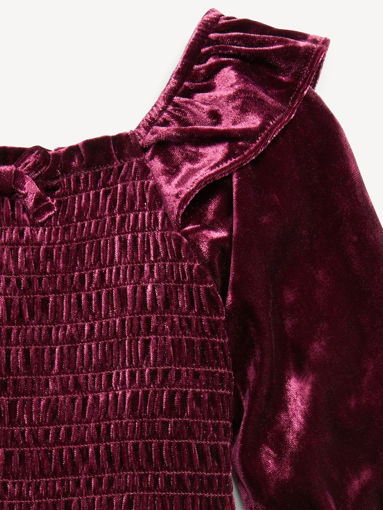 Smocked Velvet Jumpsuit for Toddler Girls