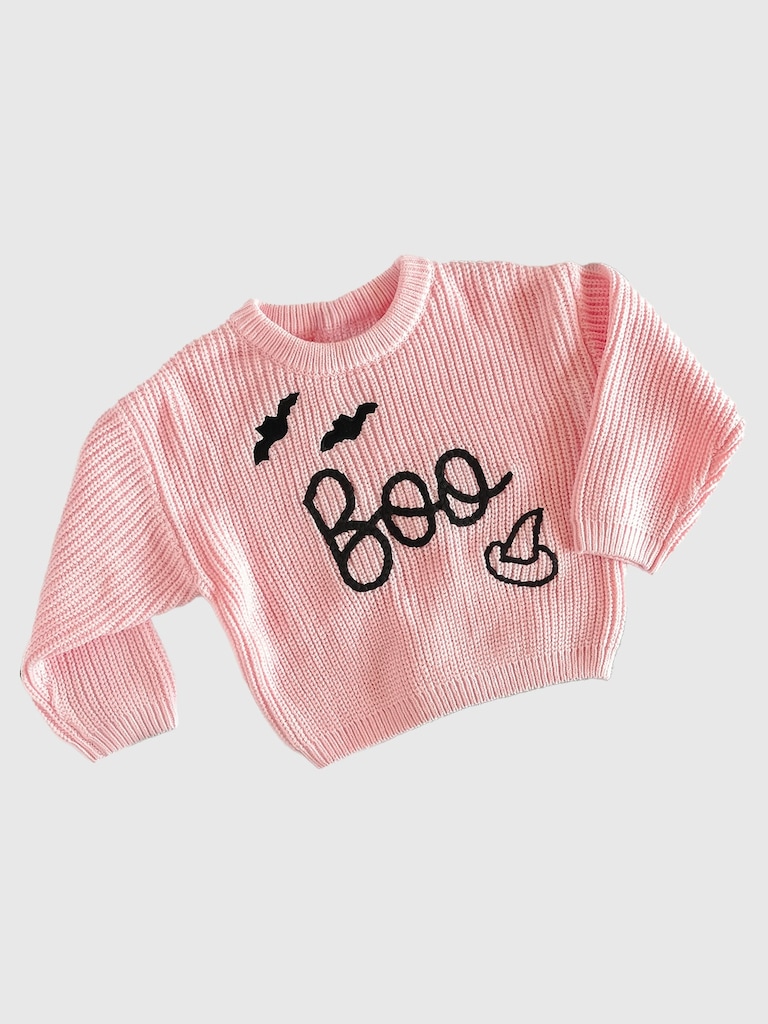 Sweet Wink Boo Bat Halloween Knit Sweater