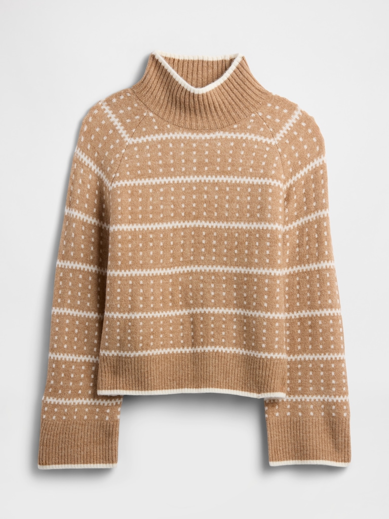 Relaxed Fair Isle Mockneck Sweater