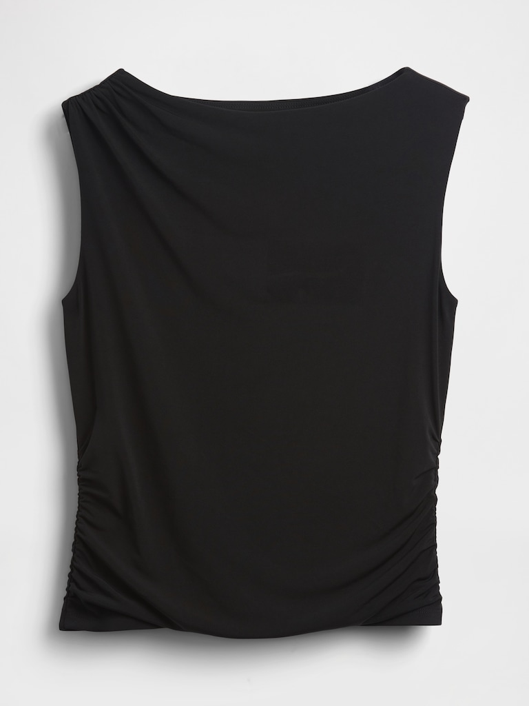 Ruched Boatneck Top