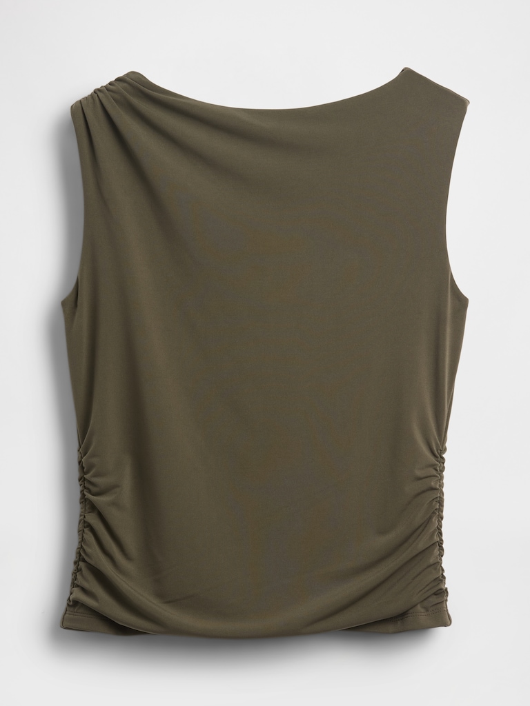 Ruched Boatneck Top