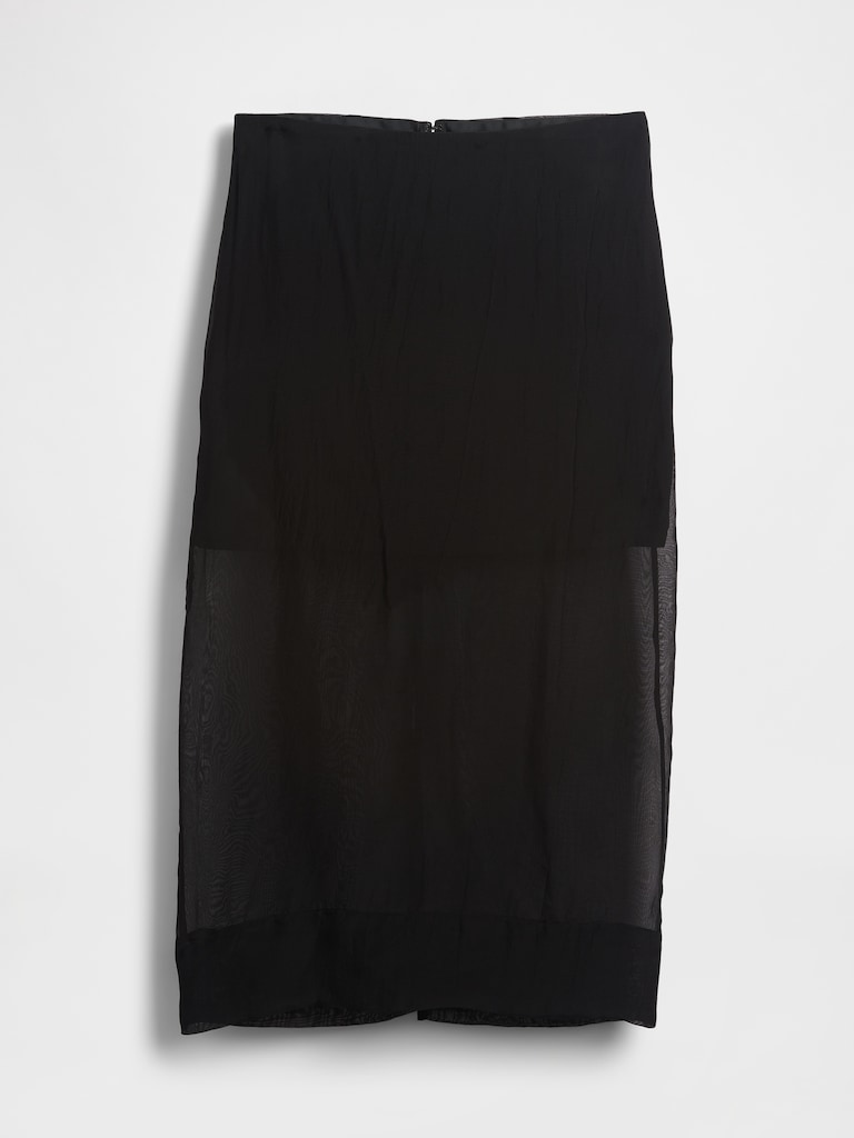 Sheer Organza Maxi Skirt