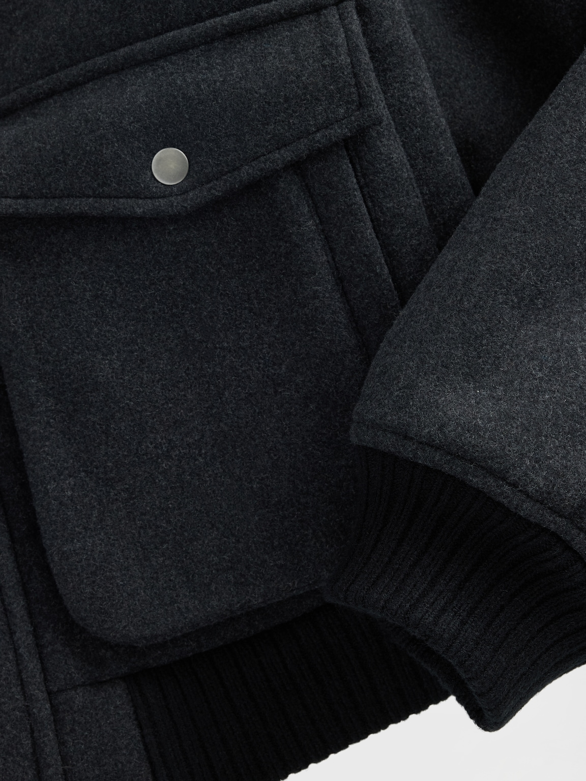 Wool-Blend Relaxed Bomber Jacket