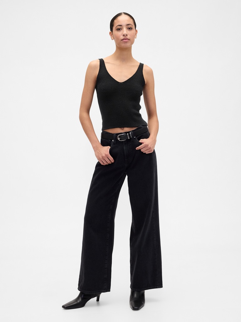 Ribbed Boucle Sweater Tank Top