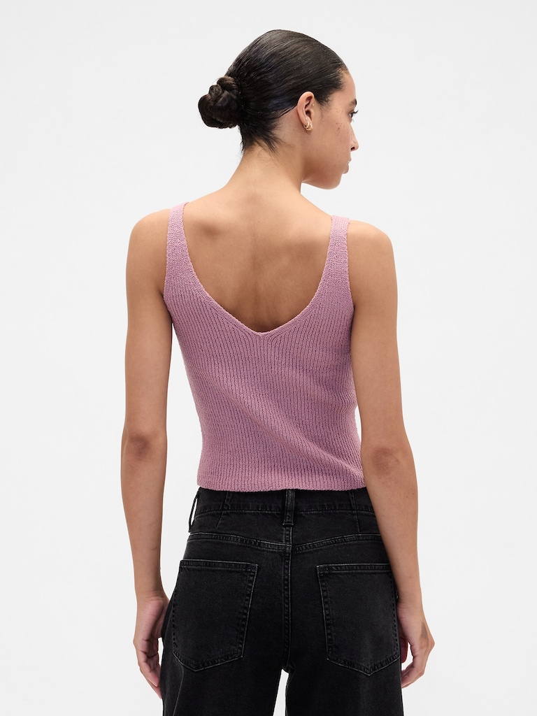 Ribbed Boucle Sweater Tank Top
