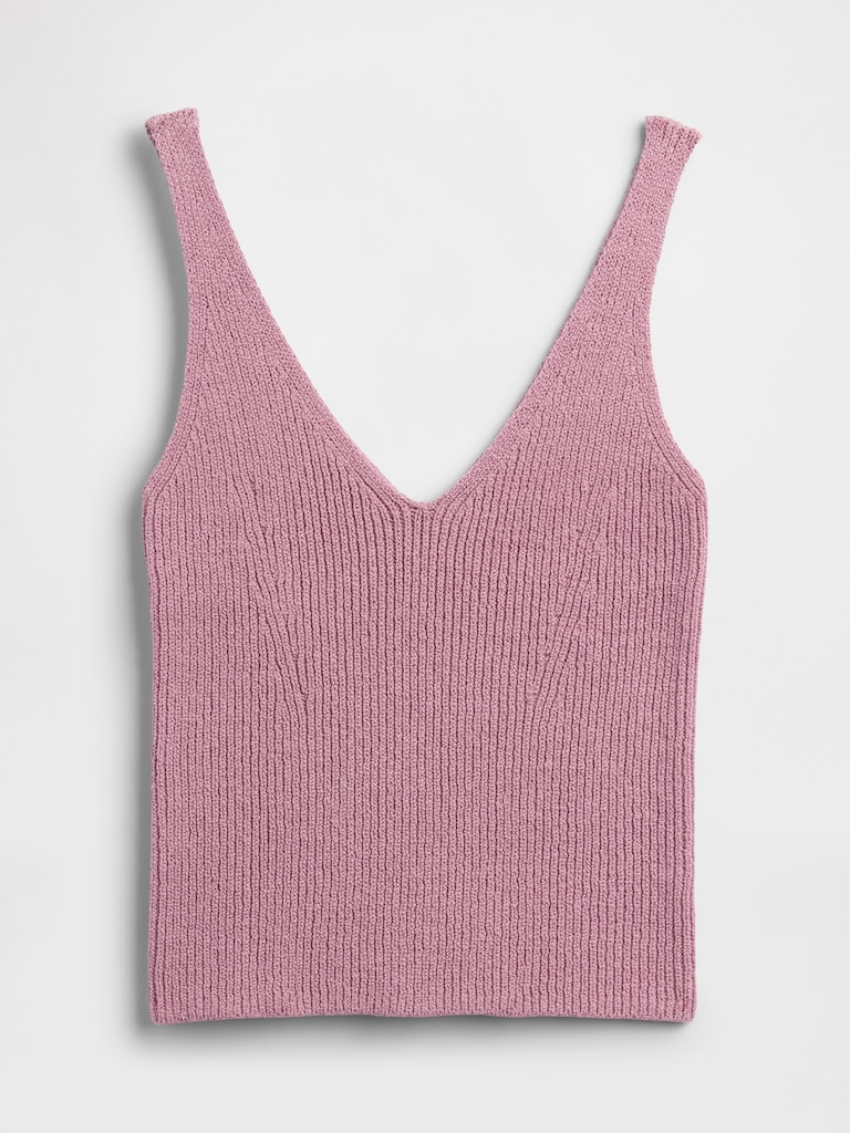 Ribbed Boucle Sweater Tank Top