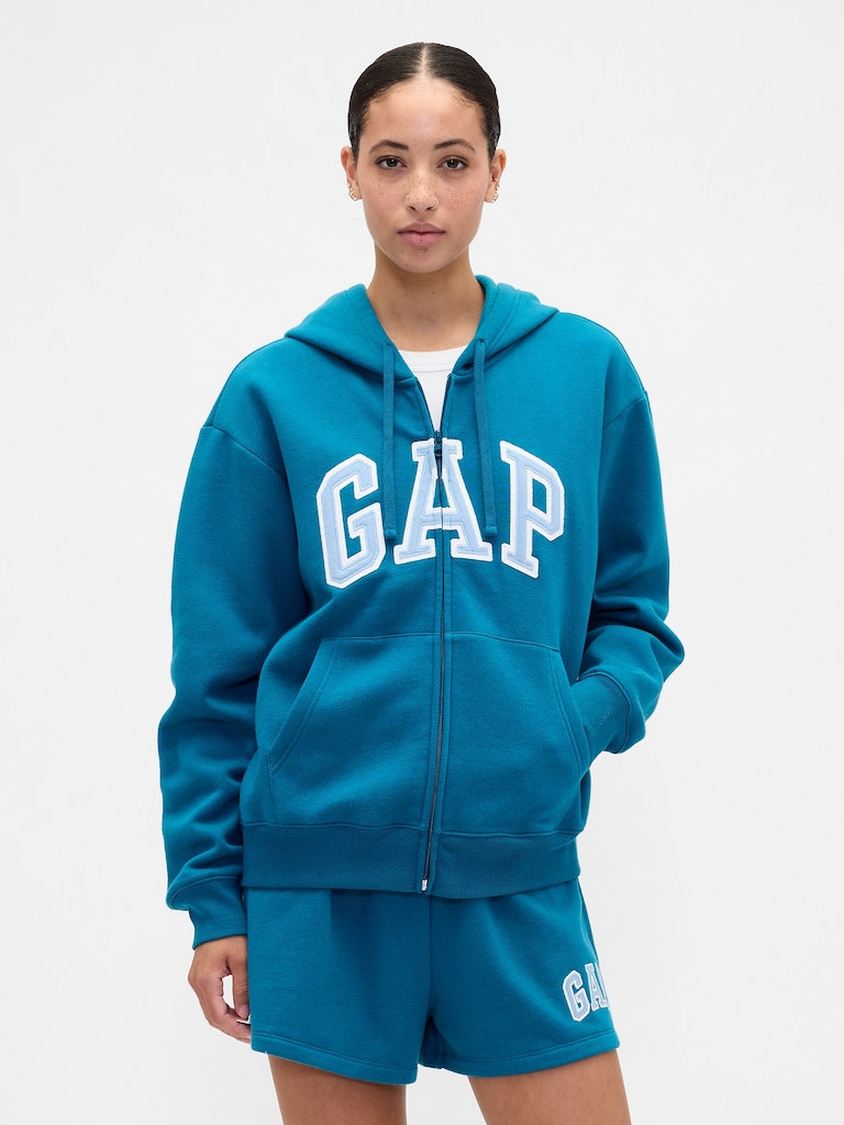 Relaxed Gap Logo Zip Hoodie