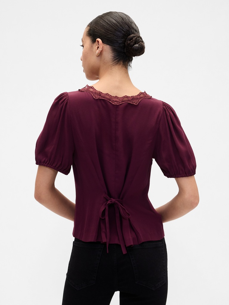 Crepe V-Neck Top