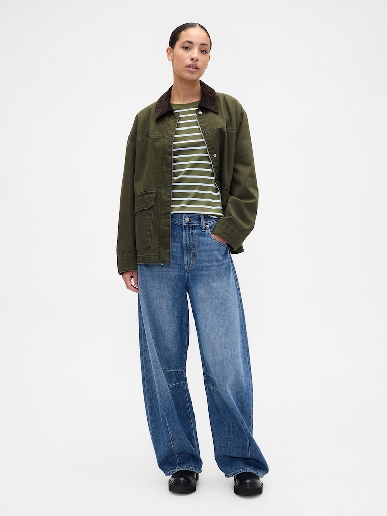 Modern Ribbed Stripe Crewneck T-Shirt