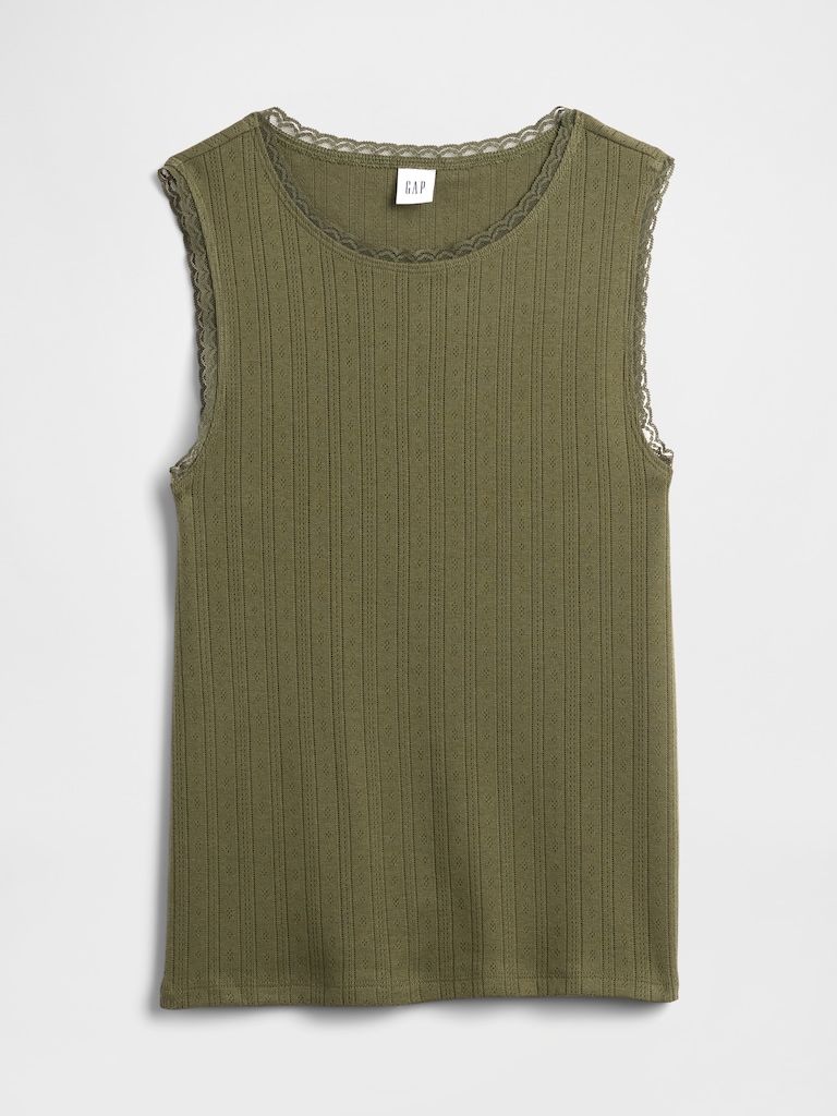 Sleeveless Pointelle Top