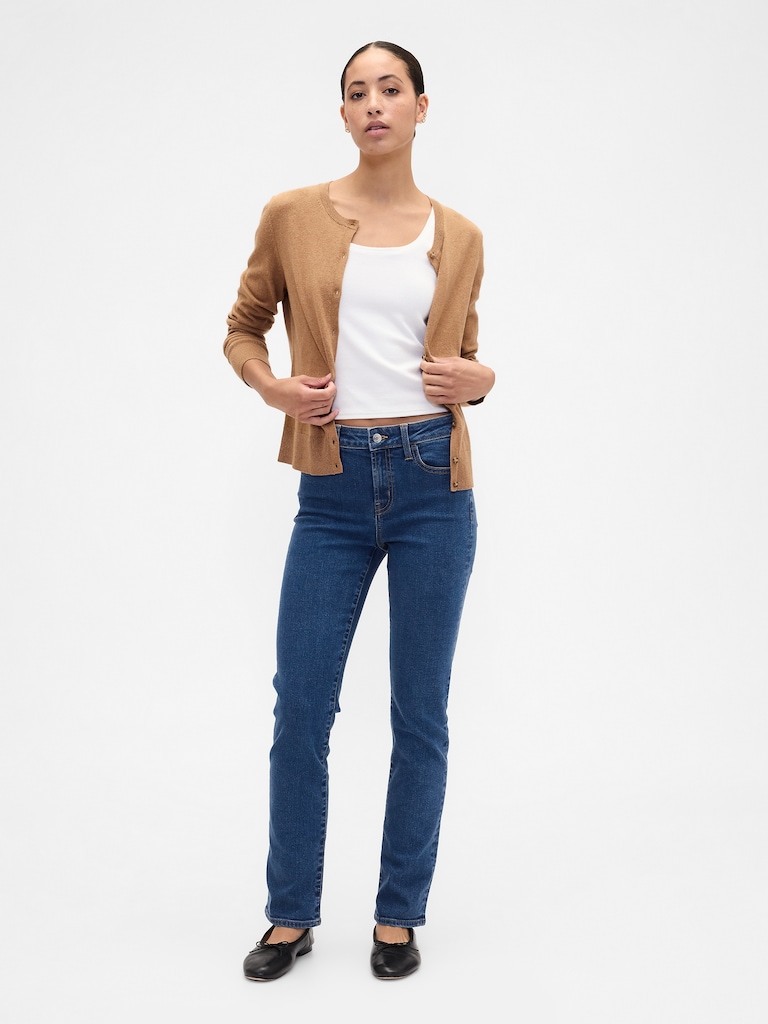 Mid Rise Classic Straight Jeans