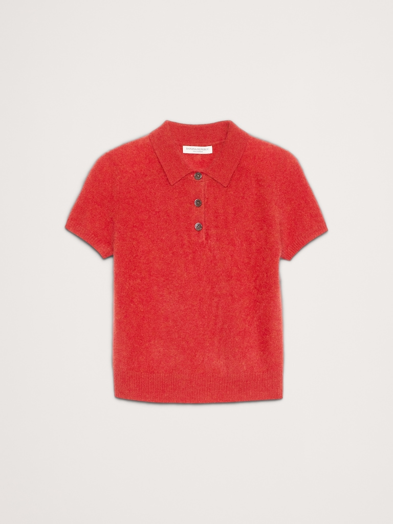 Lightweight Brushed Cashmere Sweater Polo