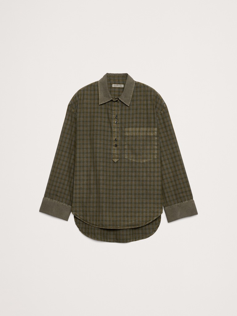 Oversized Cotton Poplin Banker Shirt