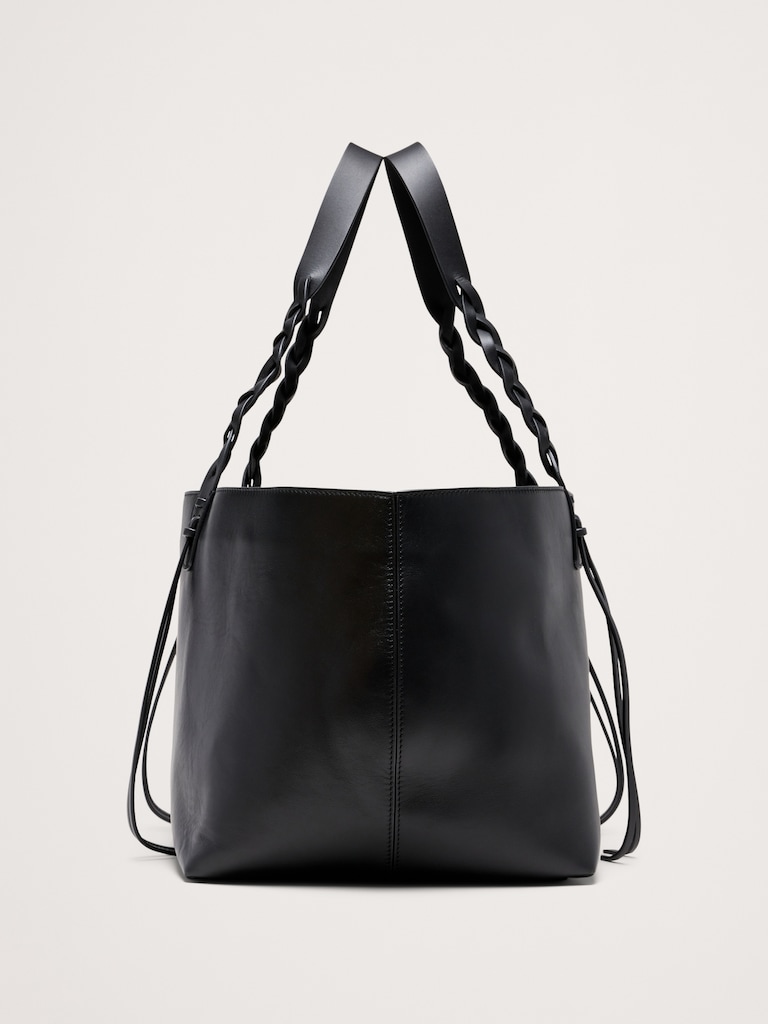 Large Leather East-West Tote