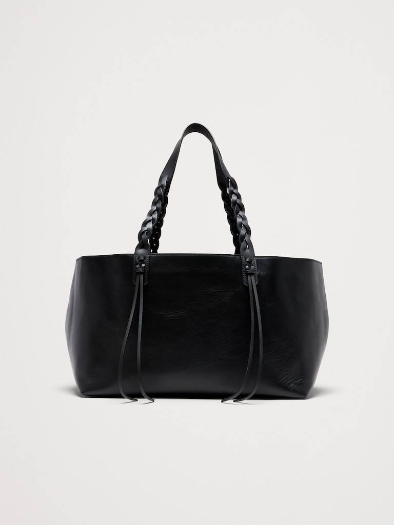 Large Leather East-West Tote