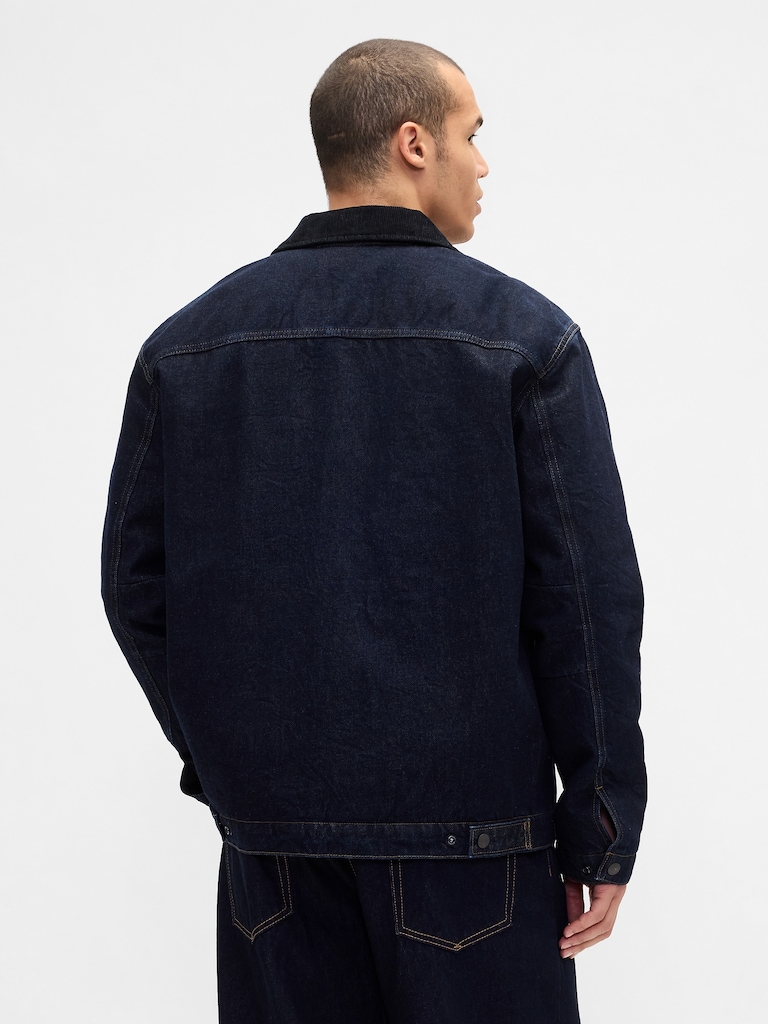 Denim Lined Zip Chore Jacket
