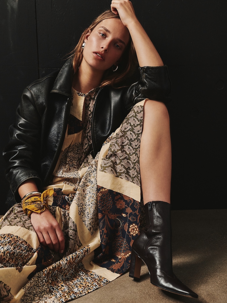 Cotton Tiered Maxi Shirt Dress