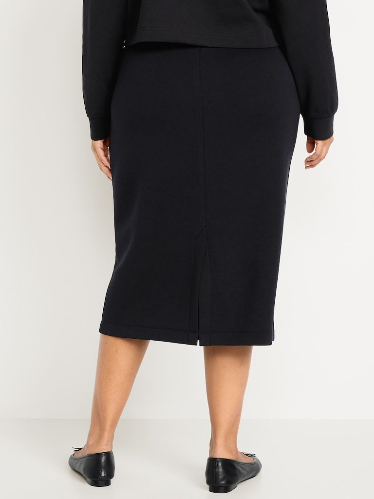 Extra High-Waisted Bounce Fleece Midi Skirt