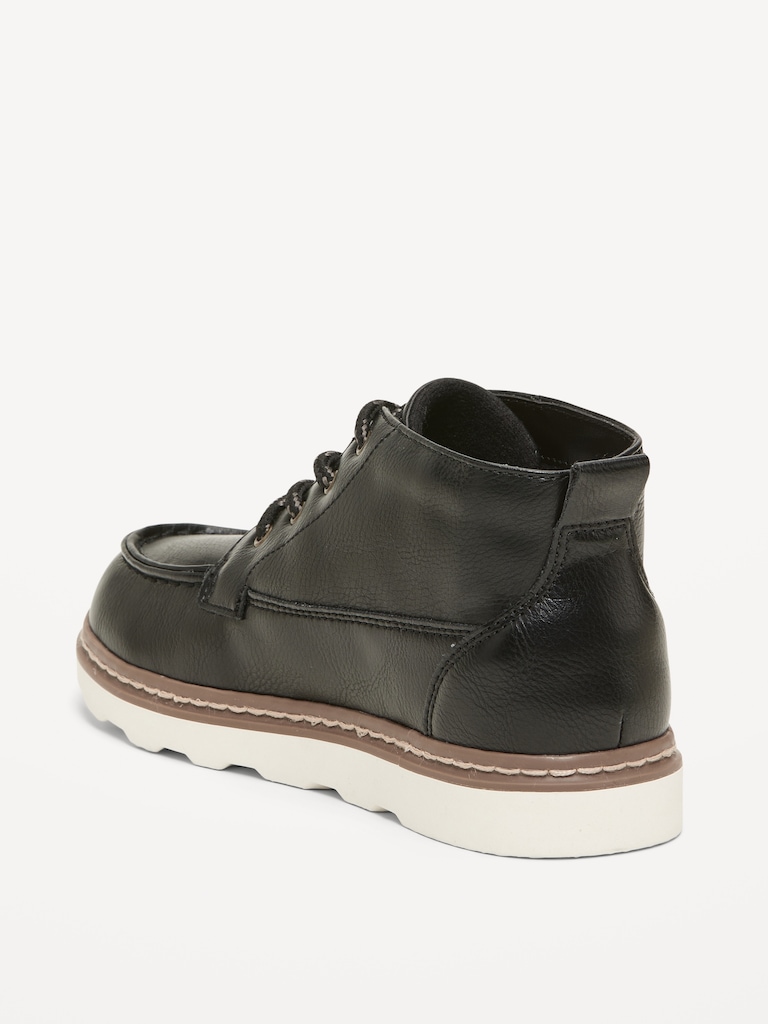 Faux-Leather Lace-Up Boots for Boys