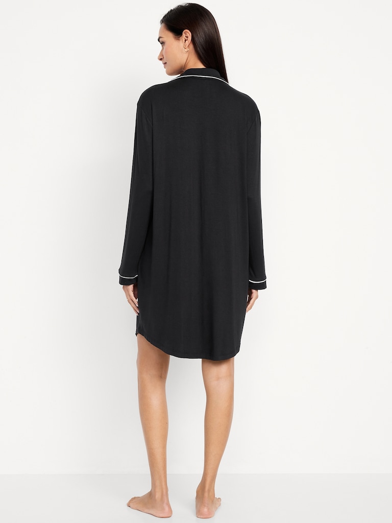 Long-Sleeve Knit Sleep Shirt